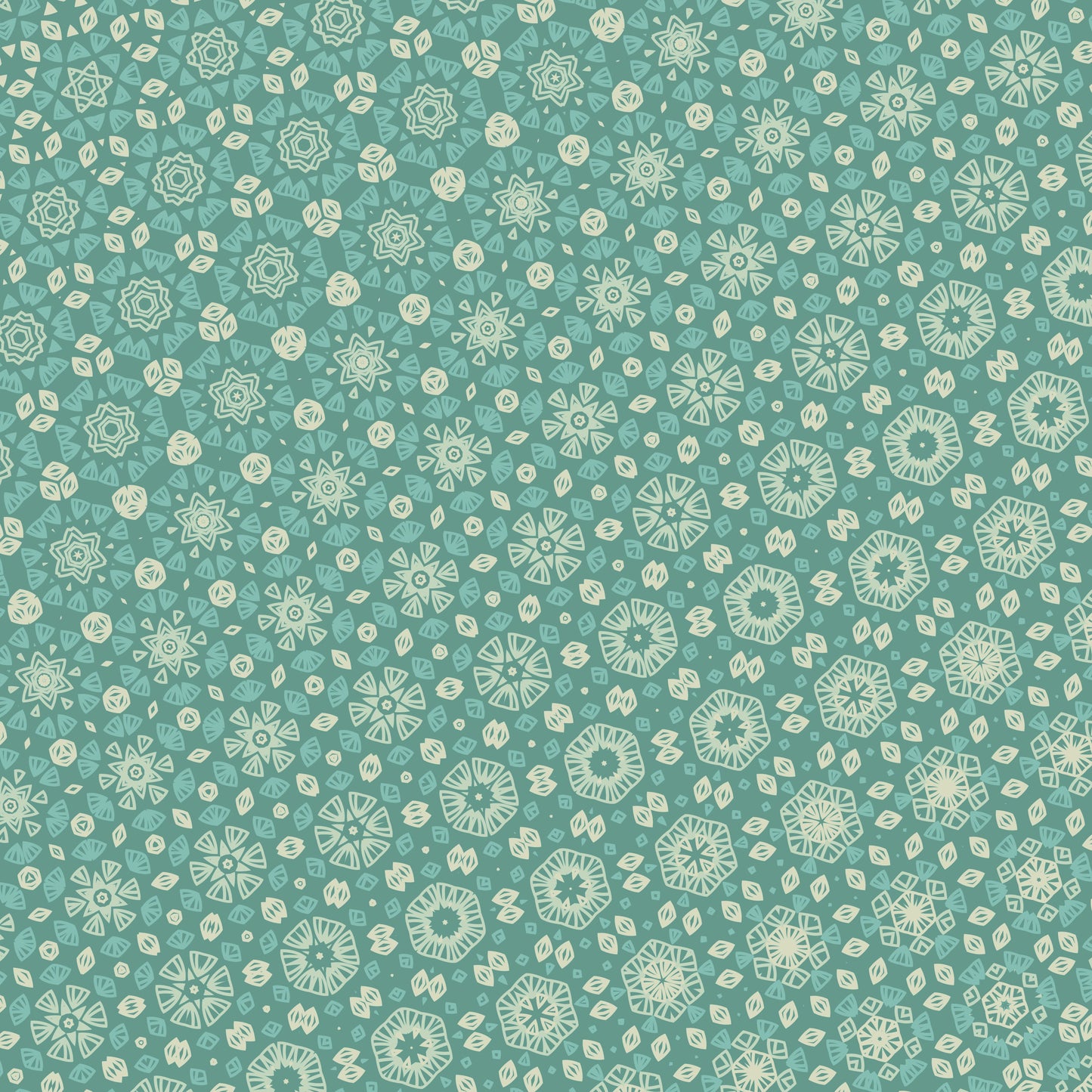 Frosted Aqua Mandalas Pattern