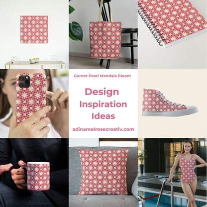 Garnet Pearl Mandala Bloom Pattern