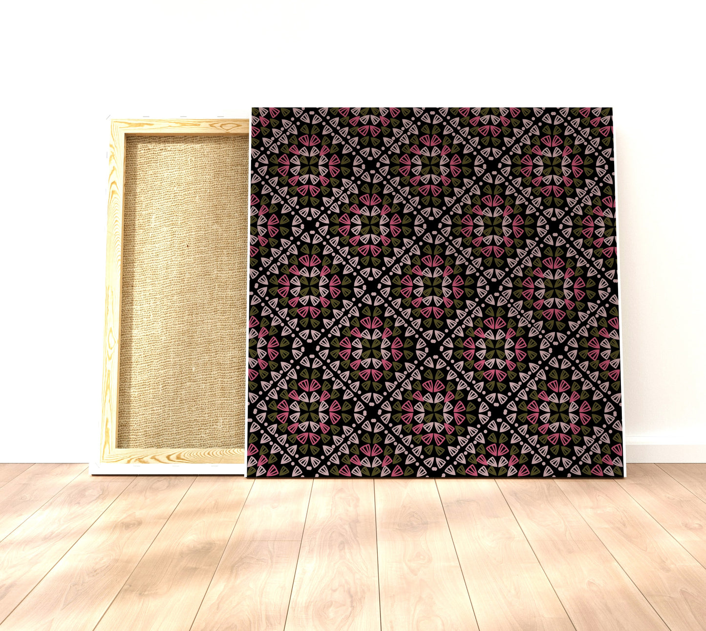 Blush Green Granny Square Seamless Print