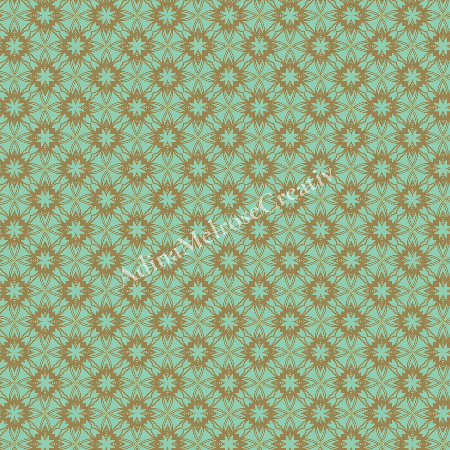 Geometric pattern with star shapes on a teal background