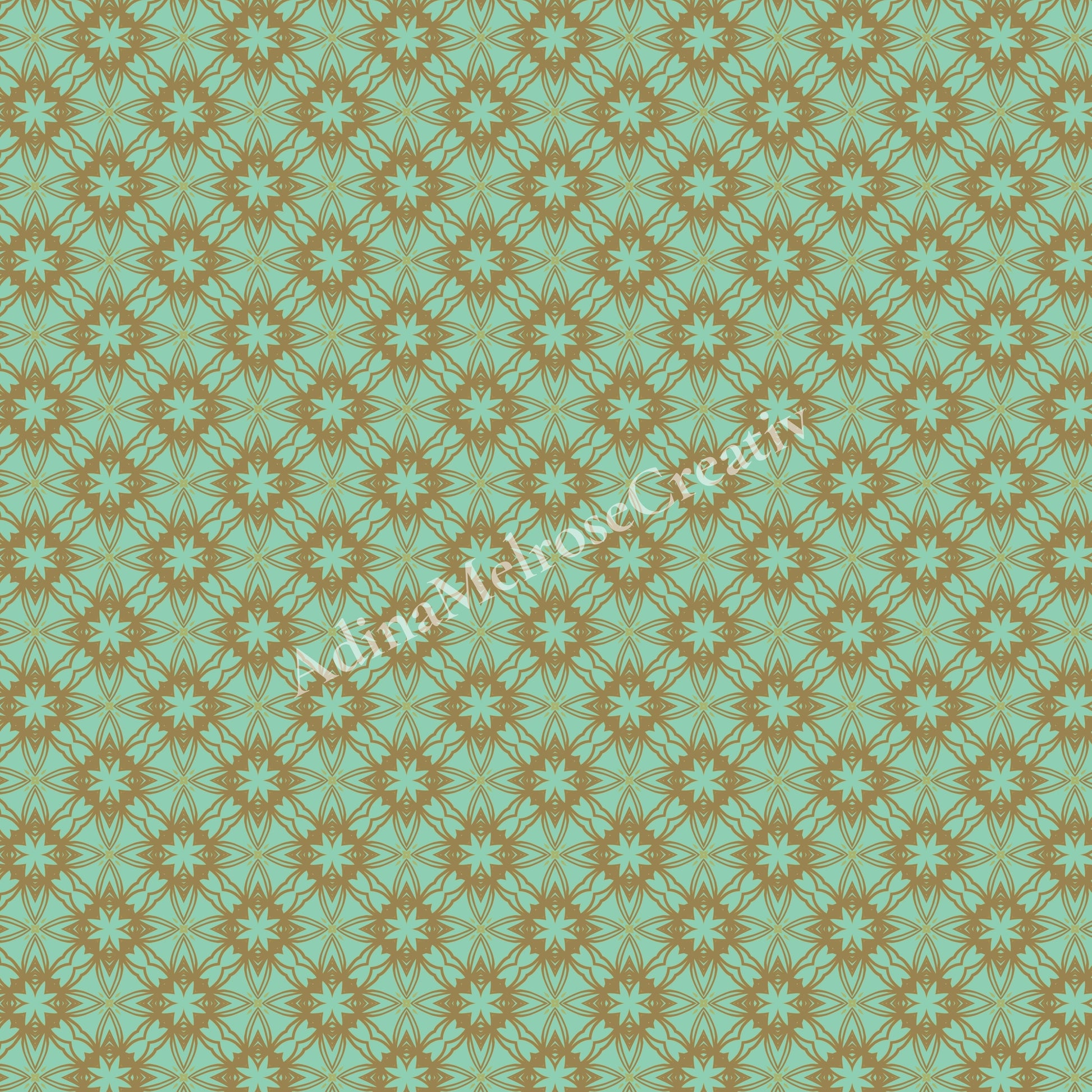 Geometric pattern with star shapes on a teal background