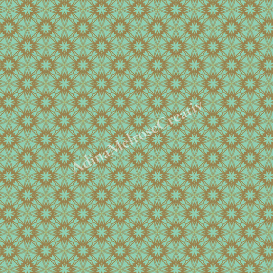 Geometric pattern with star shapes on a teal background