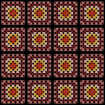 Amber Threads Granny Squares Print