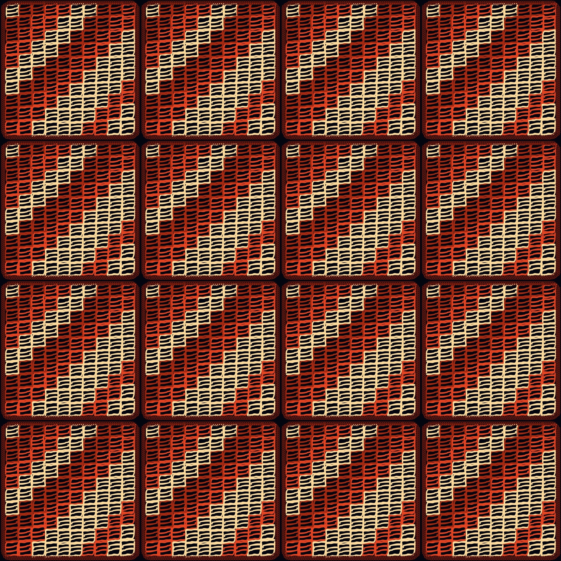 Amber Trellis Lattice Granny Squares Seamless Print