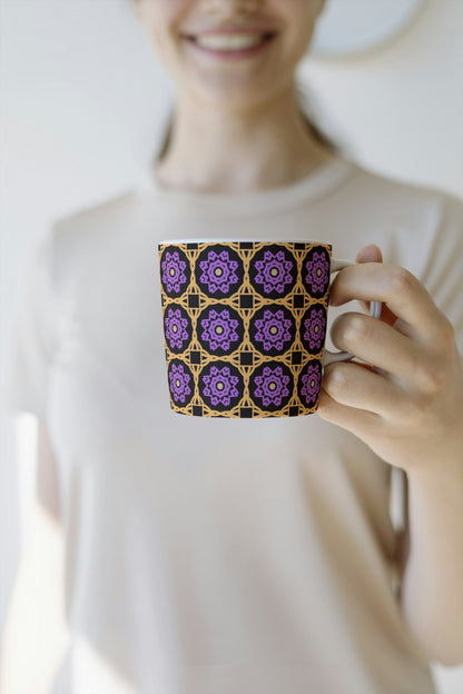 Amethyst Lattice Crochet-Inspired Geometric Seamless Pint