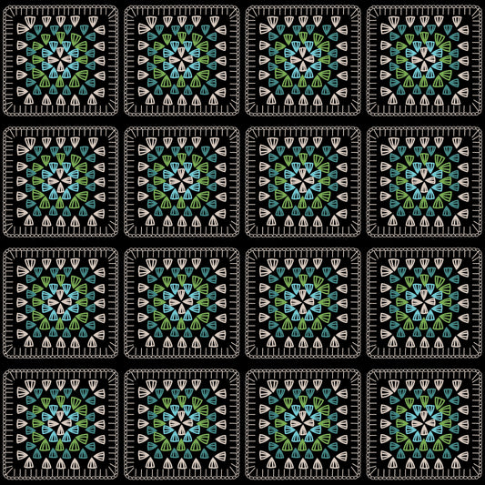 Apple Meadow Granny Squares Print