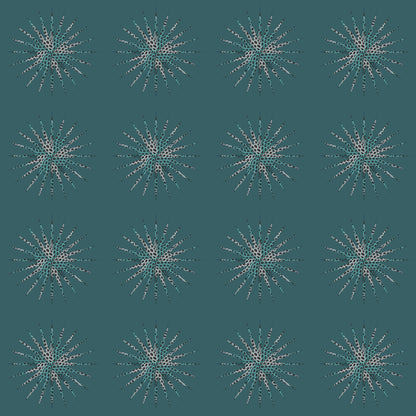 Aqua Teal Starburst  Crochet-Inspired Floral Seamless Pint
