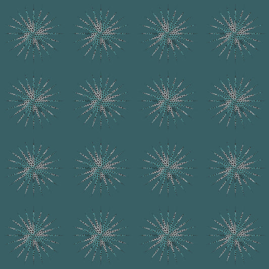 Aqua Teal Starburst  Crochet-Inspired Floral Seamless Pint
