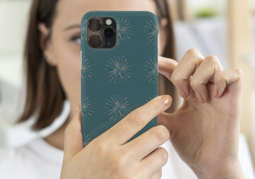 Aqua Teal Starburst  Crochet-Inspired Floral Seamless Pint

