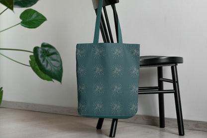 Aqua Teal Starburst  Crochet-Inspired Floral Seamless Pint
