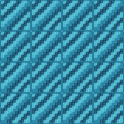 Aqua Turquoise Trellis Lattice Granny Squares Seamless Print