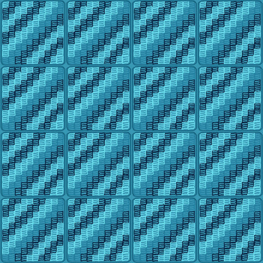 Aqua Turquoise Trellis Lattice Granny Squares Seamless Print