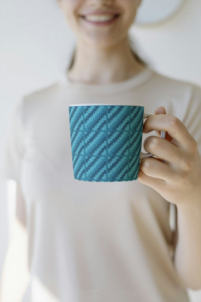 Aqua Turquoise Trellis Lattice Granny Squares Seamless Print