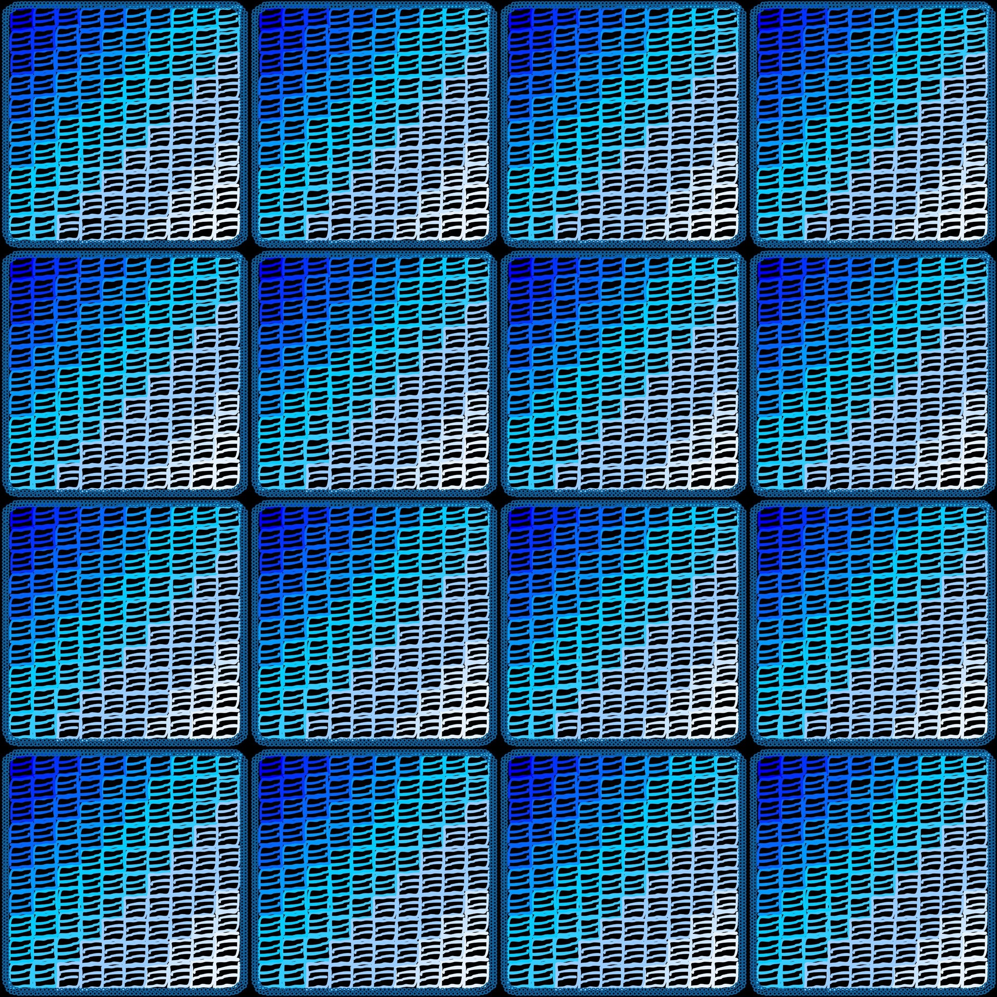 Blue Diamond Trellis Lattice Granny Squares Seamless Print