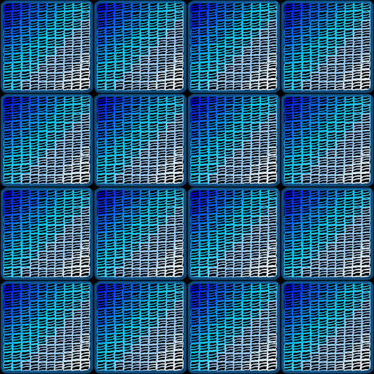 Blue Diamond Trellis Lattice Granny Squares Seamless Print
