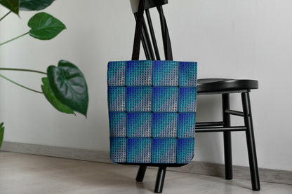 Blue Diamond Trellis Lattice Granny Squares Seamless Print