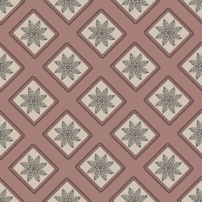 Blush Elegance Embroidery Floral Granny Squares Print