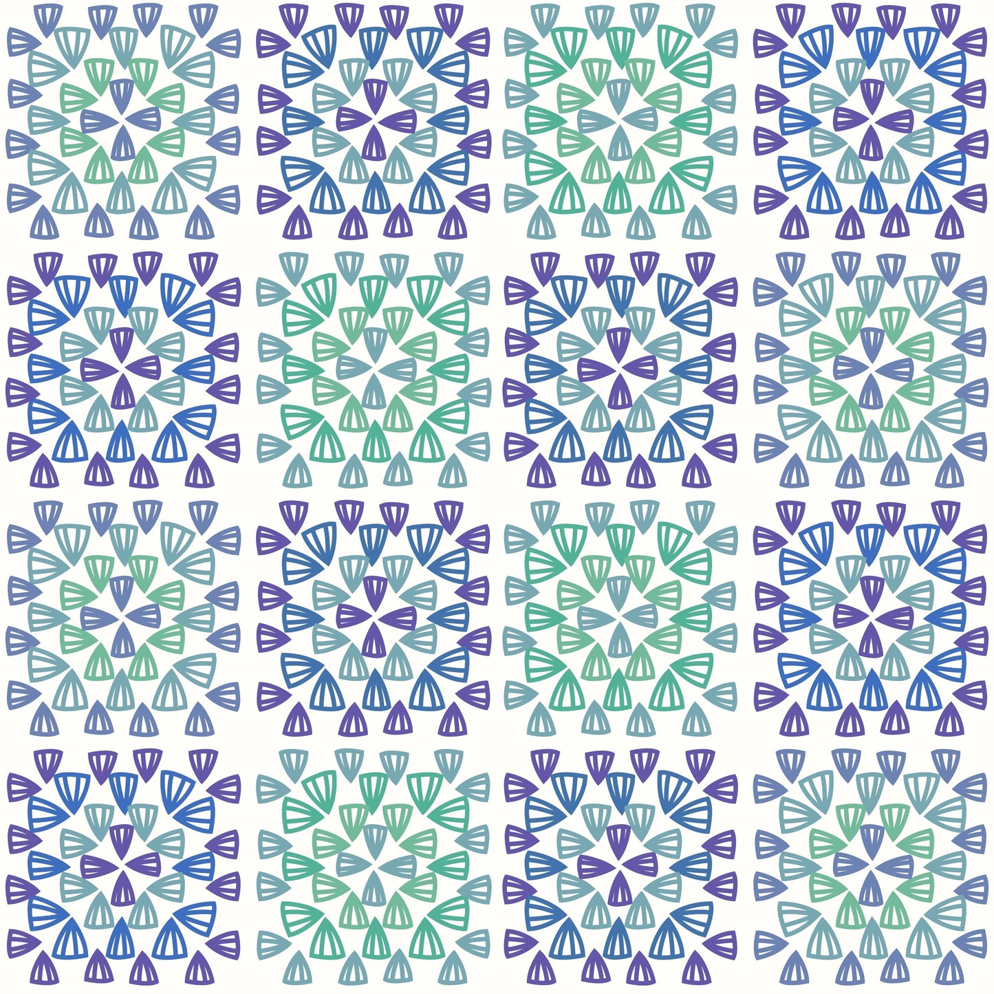 Botanic Whirl Granny Squares Seamless Print