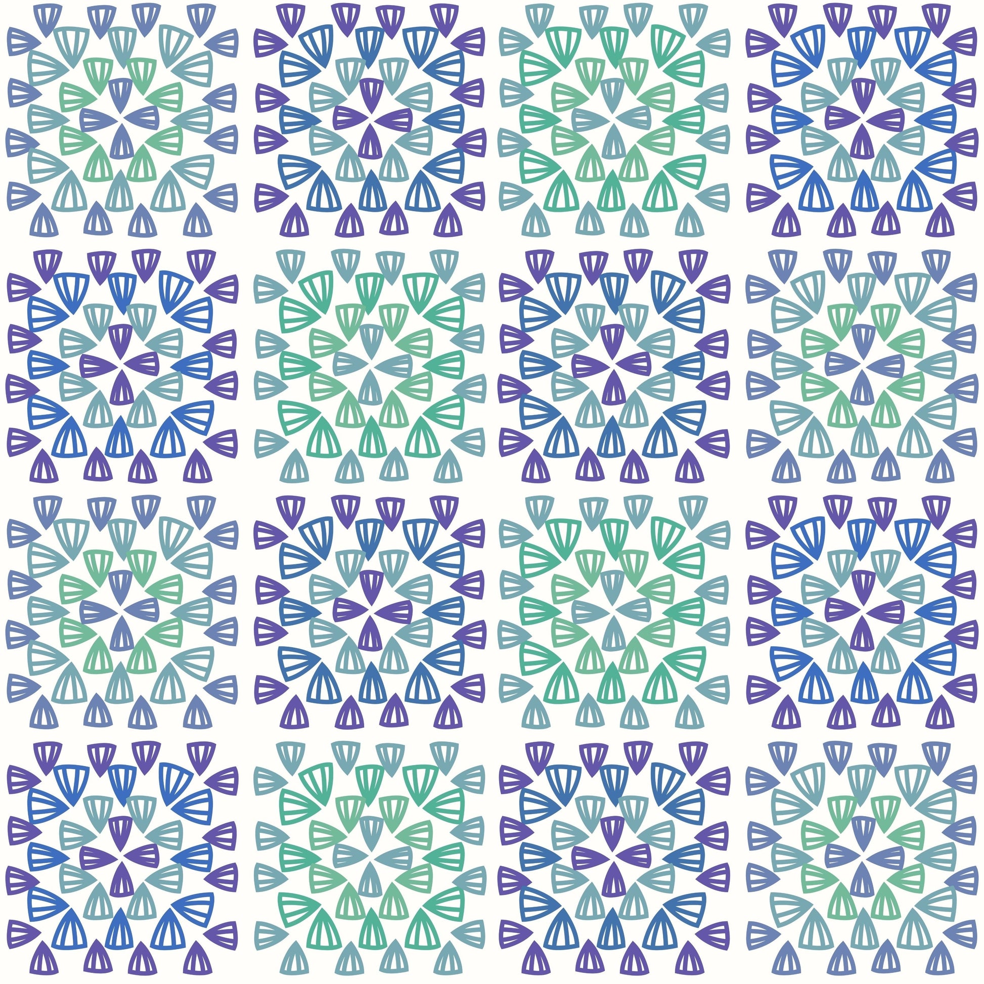 Botanic Whirl Granny Squares Seamless Print
