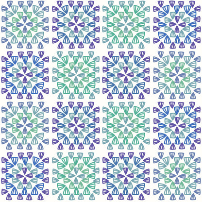 Botanic Whirl Granny Squares Seamless Print