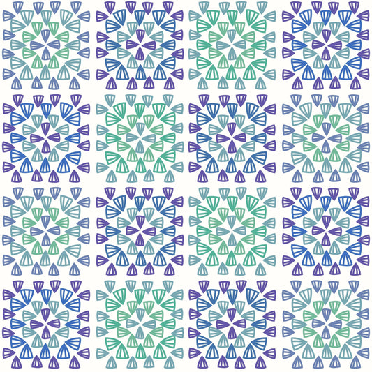 Botanic Whirl Granny Squares Seamless Print
