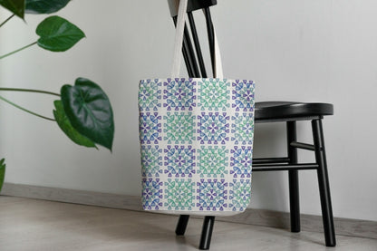 Botanic Whirl Granny Squares Seamless Print