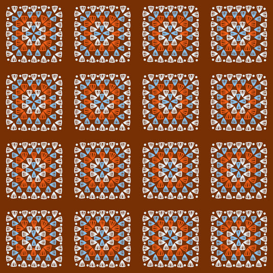 Chocolate Blend Granny Squares Print