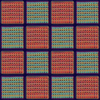 Chunky Afghan Citrus Waves Granny Squares Print