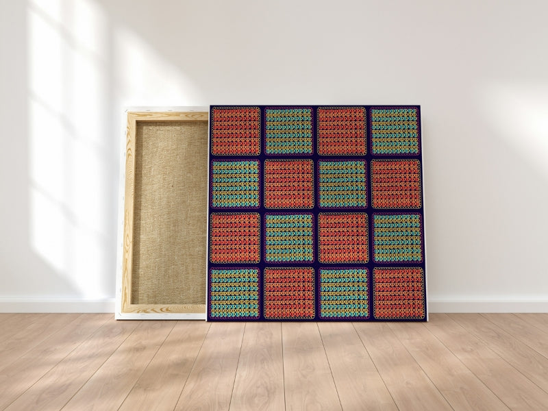 Chunky Afghan Citrus Waves Granny Squares Print