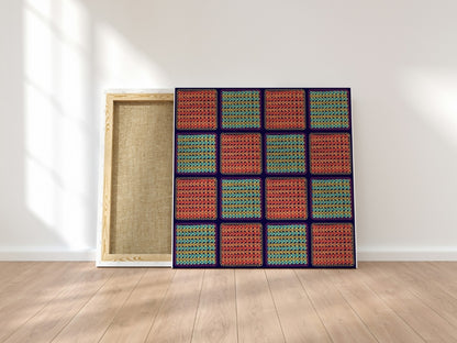 Chunky Afghan Citrus Waves Granny Squares Print