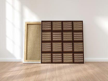 Chunky Afghan  Mocha Mousse Lattice Granny Squares Seamless Print