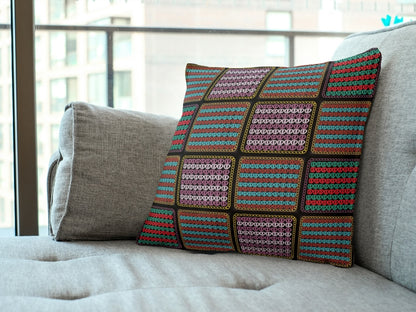 Chunky Afghan Multi Waves Granny Squares Print