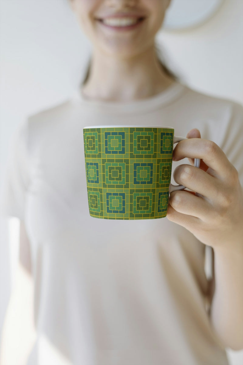 Citrus Lime Knit-Inspired Geometric Seamless Pint