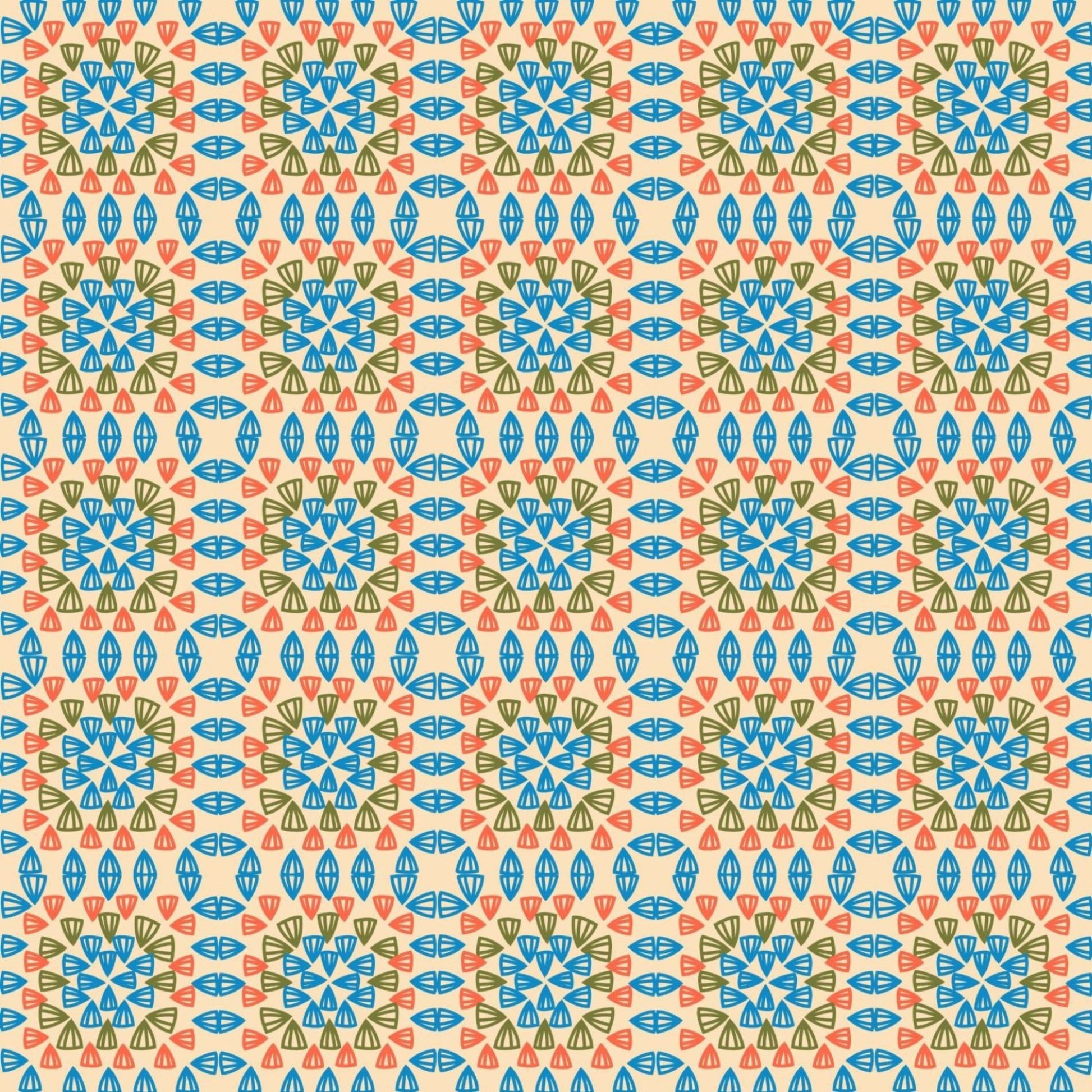 Coral Reef Dream Granny Square Seamless Print
