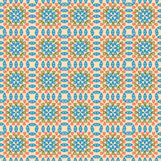 Coral Reef Dream Granny Square Seamless Print
