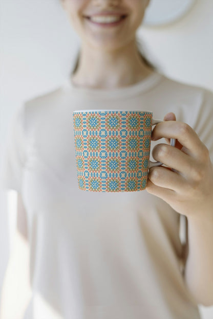 Coral Reef Dream Granny Square Seamless Print
