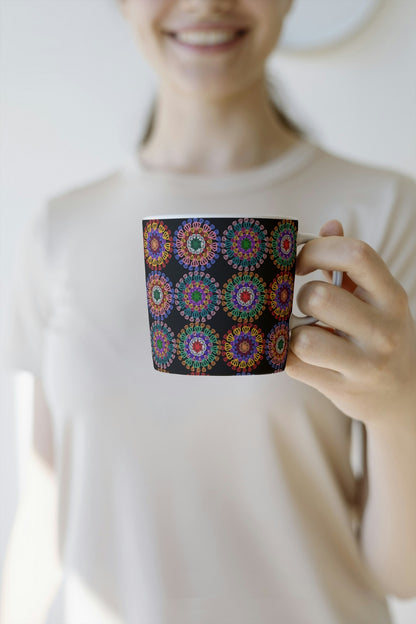 Cosmic Mandala Floral Granny Circles Seamless Print