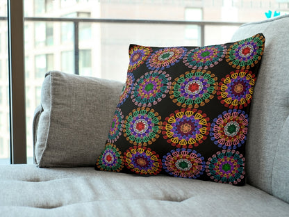 Cosmic Mandala Floral Granny Circles Seamless Print