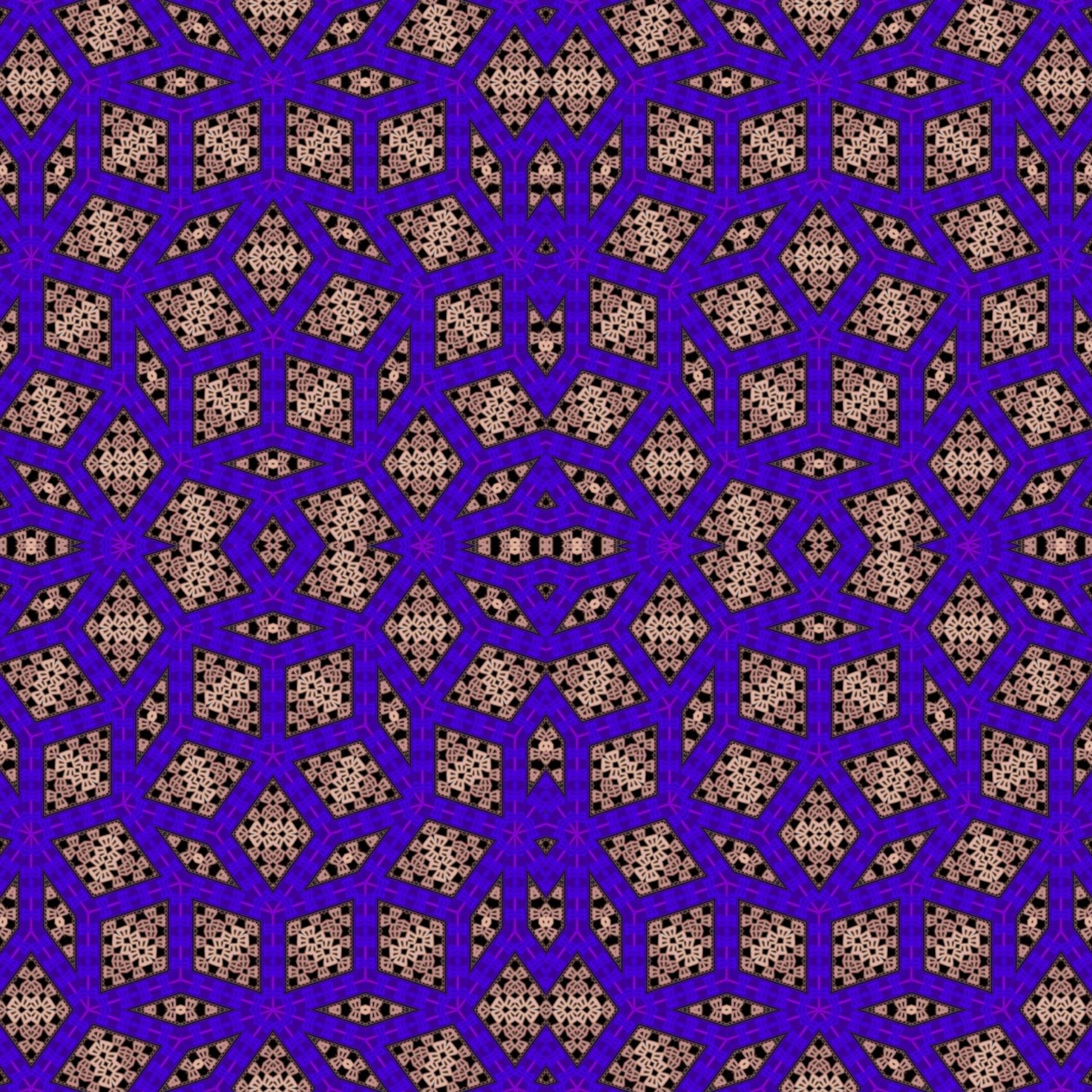 Cosmic Royal Amethyst Crochet-Inspired Granny Squares Print
