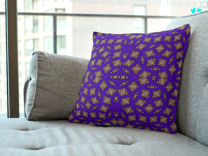 Cosmic Royal Amethyst Crochet-Inspired Granny Squares Print