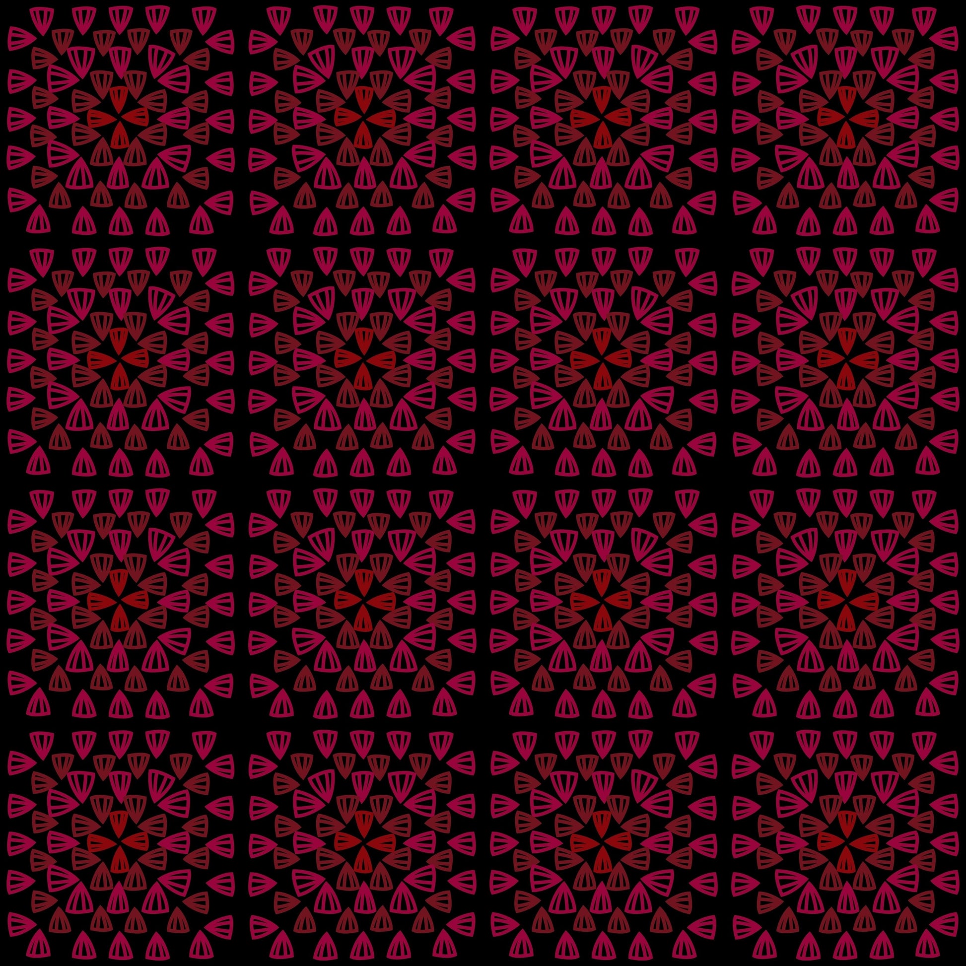 Dark Cherry  Bloom Granny Squares Seamless Print
