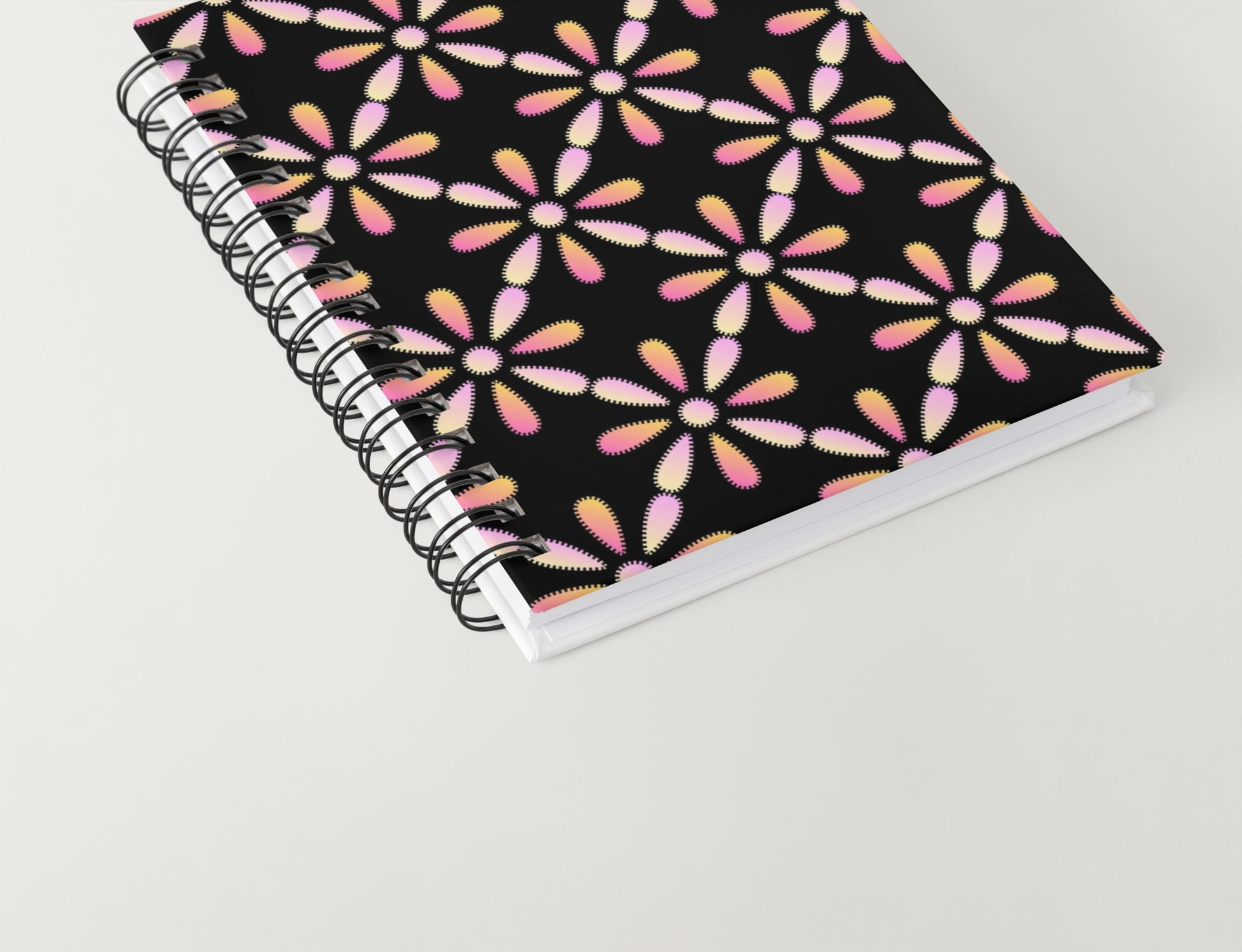 Electric Blush Floral Granny Circles Seamless Print