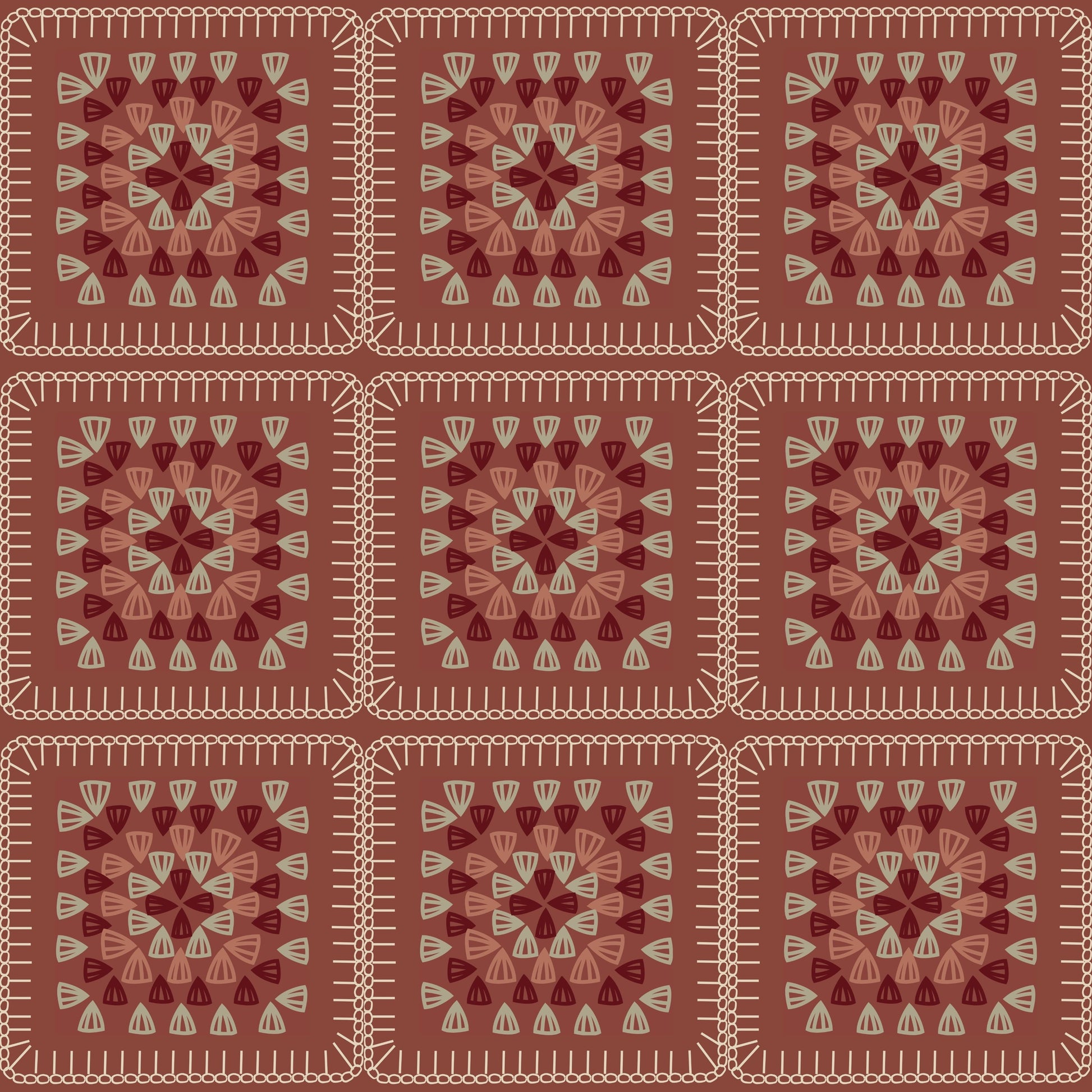 Embroidery Granny Squares Seamless Print

