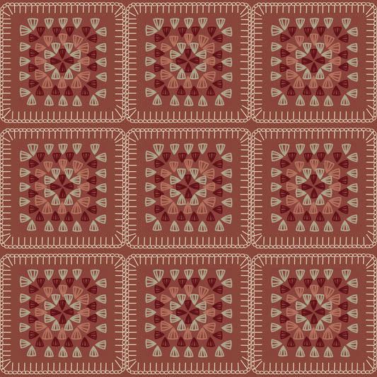 Embroidery Granny Squares Seamless Print
