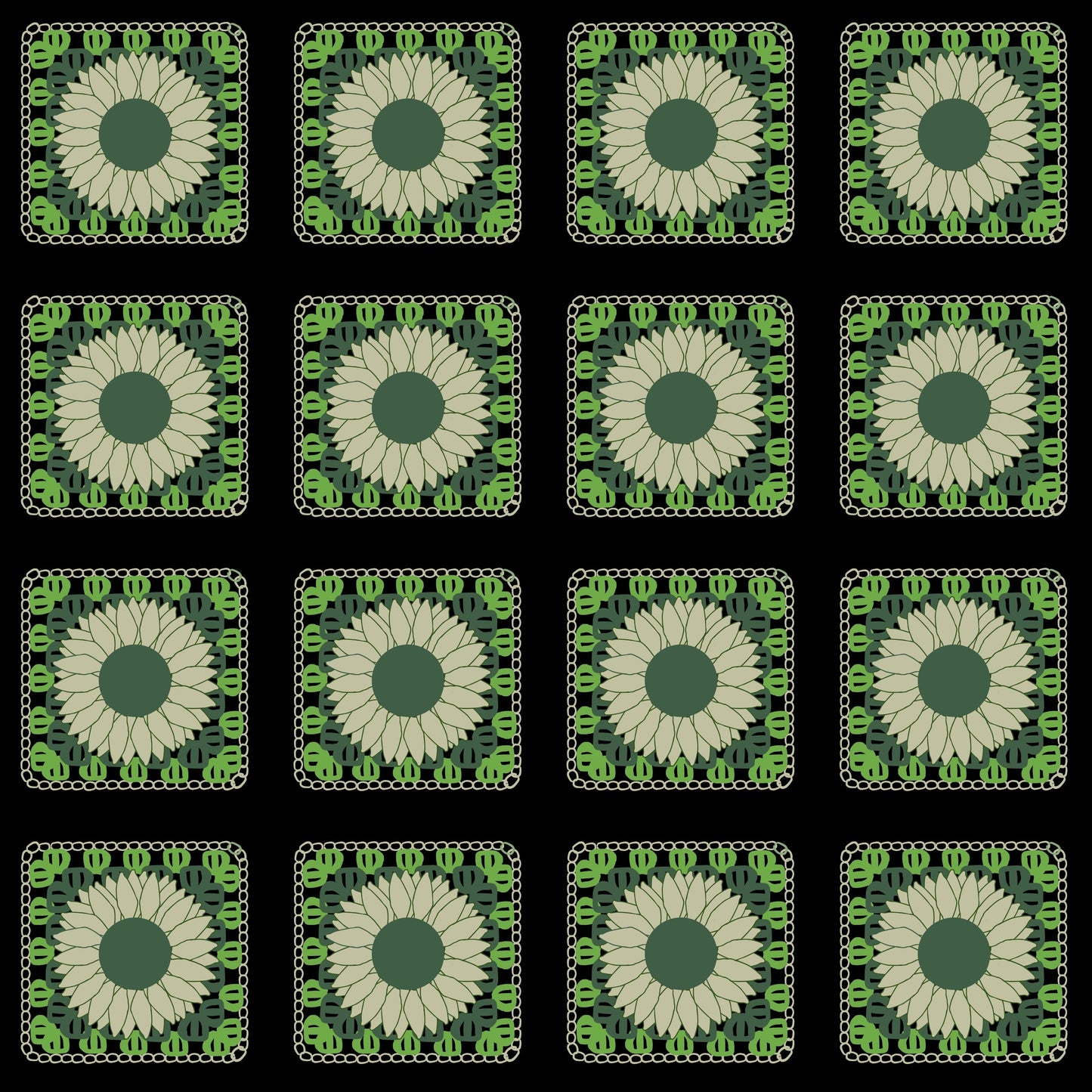 Forest Fest Granny Squares Floral Print