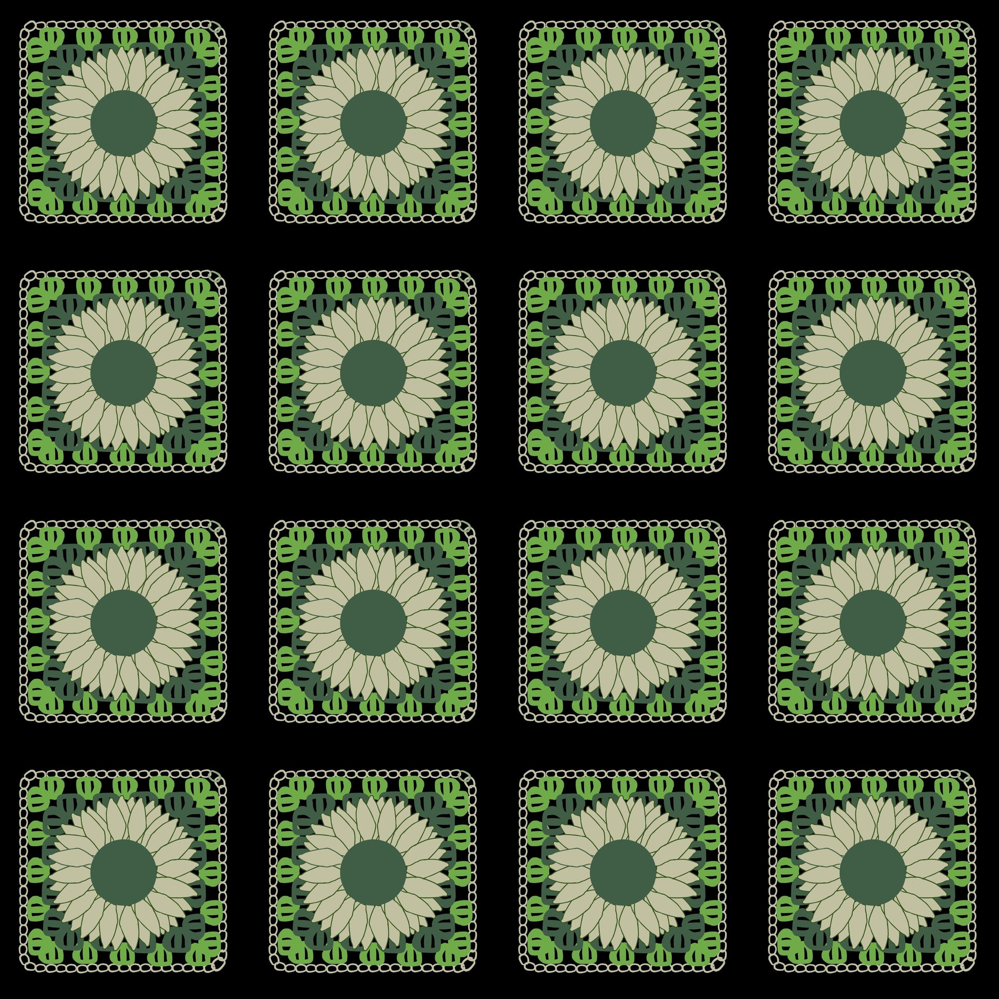 Forest Fest Granny Squares Floral Print