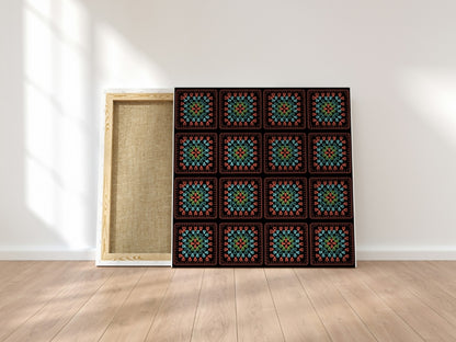 Garnet Loom Granny Squares Print