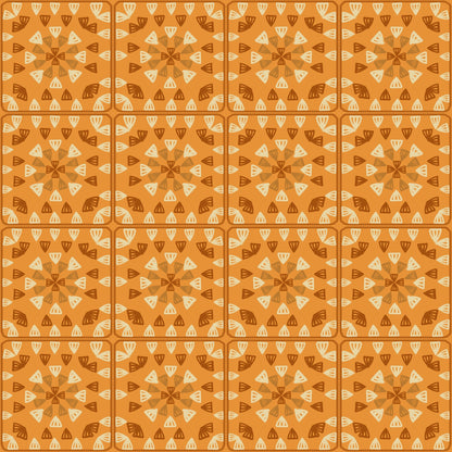 Golden Amber Granny Squares Seamless Print 