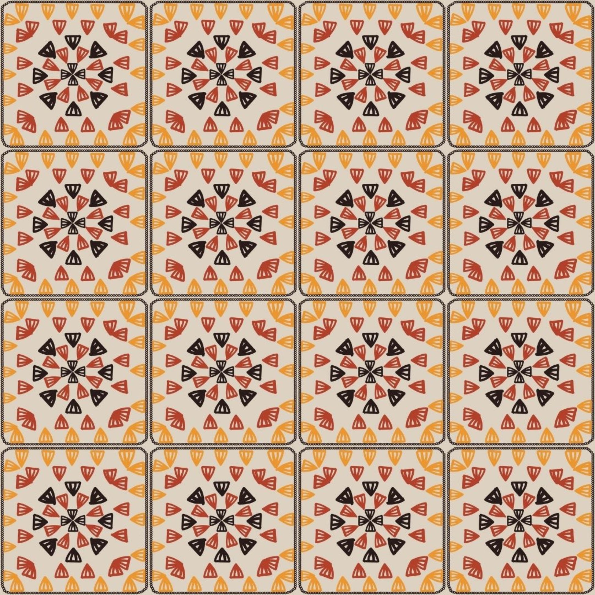 Golden Mosaic Granny Squares Seamless Print