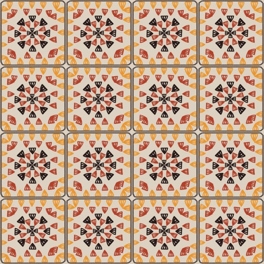 Golden Mosaic Granny Squares Seamless Print